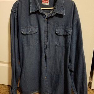 Wrangler Men's Denim Long-sleeve Button-down shirt XXL